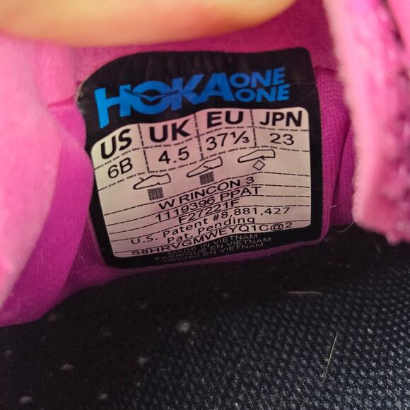 Hoka One One Womens 6B Rincon 3 Phlox Pink Atlantis Athletic Gym Running Shoe - Picture 12 of 12